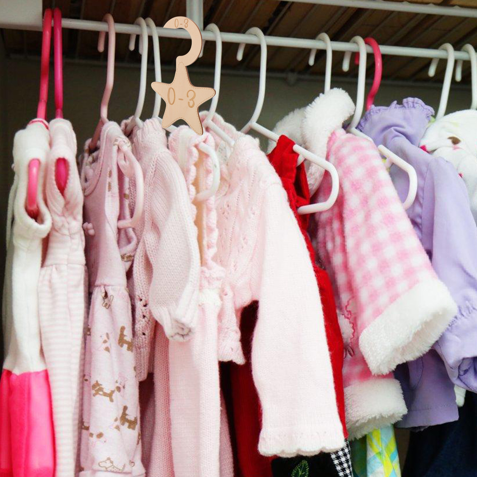 Baby Clothing Organizer - 7 Divisores de Madera para Armario